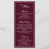 Burgundy Ivory Monogram Crest Old Money Wedding Menu (Voorkant)