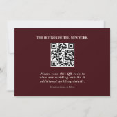 Burgundy & Ivory Photo QR Code Elegant Wedding Save The Date (Achterkant)
