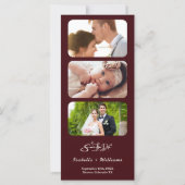 Burgundy & Ivory Photo QR Wedding Save The Date (Achterkant)