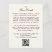 Burgundy & Ivory QR Code Wedding Guest Details Informatiekaartje (Voorkant)