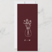 Burgundy & Ivory Reserved Seating Wedding Tag Kaart (Achterkant)