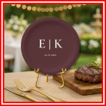 Burgundy & Ivory Rustic Wedding  Papieren Bordje<br><div class="desc">Elevate your reception or rehearsal dinner with these Burgundy & Ivory Rustic Wedding Paper Plates. Featuring a sophisticated deep wine-red border and a clean ivory center, these plates offer a high-end, editorial look without the hassle of traditional china. Perfect for rustic vineyard weddings, autumn garden parties, or cocktail hours, they...</div>