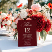 Burgundy Ivory Seating Chart Names Wedding Sign Kaart