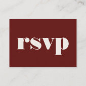 Burgundy & Ivory Simple Wedding QR Code RSVP Informatiekaartje (Achterkant)