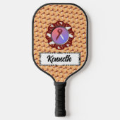 Burgundy-Ivory Standard Ribbon door Kenneth Yoncic Pickleball Paddle (Voorkant)
