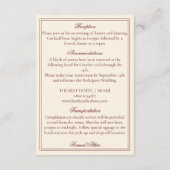 Burgundy Ivory Stripes Old Money Wedding Details Informatiekaartje (Achterkant)