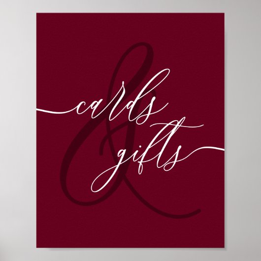 Burgundy Kaarten en Cadeaus Poster (Voorkant)