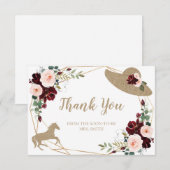 Burgundy Kentucky Derby - Hartelijk dank Bedankkaart (Voorkant / Achterkant)