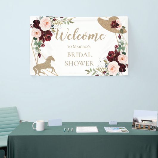 Burgundy Kentucky Derby Vrijgezellenfeest Welkom Spandoek (Beurs)