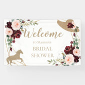 Burgundy Kentucky Derby Vrijgezellenfeest Welkom Spandoek (Horizontaal)