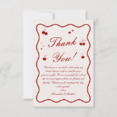 Burgundy Kers Op De Bruidsbruiloft Bedankkaart (Voorkant)
