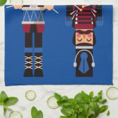 Burgundy Kerstmis Nutkraker Drummers Theedoek (Gevouwen)