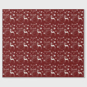 Burgundy kerstrendierwonder cadeaupapier (Vlak)