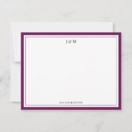 Burgundy Klassiek Koppel Monogram Notitiekaartje