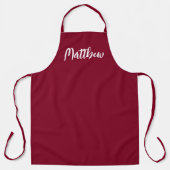 burgundy kleur - gepersonaliseerd schort (Voorkant)