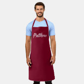 burgundy kleur - gepersonaliseerd schort (Gedragen)
