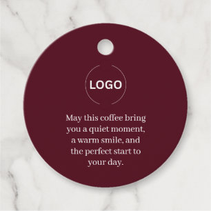 Burgundy koffie logo cadeaukaartje stille moment bedankjes labels