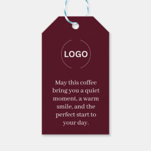 Burgundy koffie logo cadeaukaartje stille moment cadeaulabel