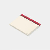 Burgundy koptekst op beige post-it® notes (Schuin)