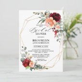 Burgundy Koraal Oranje Eucalyptus Bruidsmeisjesfee Kaart (Staand voorkant)
