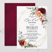 Burgundy Koraal Oranje Eucalyptus Bruidsmeisjesfee Kaart (Voorkant / Achterkant)