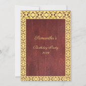 Burgundy Lace 60th Birthday Party Invitation Kaart (Achterkant)