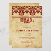 Burgundy Lace Rehearsal Dinner Kaart (Voorkant / Achterkant)