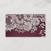 Burgundy  lace rustige trouwplaatskaarten plaatskaartje (Achterkant)
