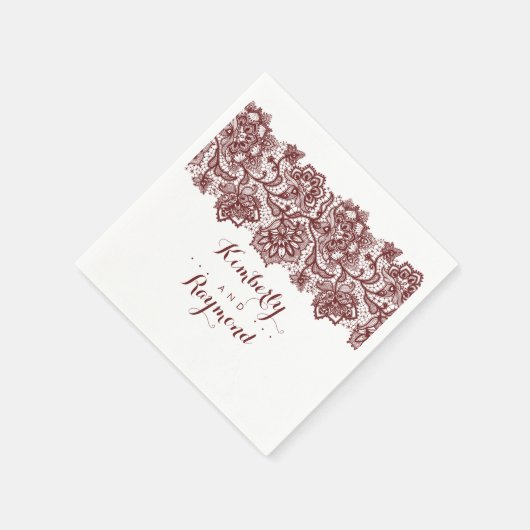 Burgundy Lace Servetten (Hoek)