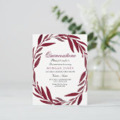 Burgundy Leaf Wreath Quinceanera Kaart (Staand voorkant)