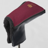 Burgundy Leather Kijk Monogram Aangepaste naam Golfheadcover (3/4 voorkant)