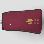 Burgundy Leather Kijk Monogram Aangepaste naam Golfheadcover (Voorkant)