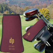Burgundy Leather Kijk Monogram Aangepaste naam Golfheadcover