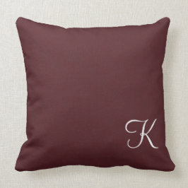 Burgundy Leather Monogram Kussen