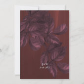 Burgundy Leaves Rustic Vintage Weddenschap Kaart (Achterkant)