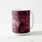 Burgundy Leopard Print Gold Love Koffiemok (Voorkant rechts)