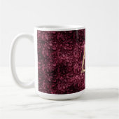 Burgundy Leopard Print Gold Love Koffiemok (Links)