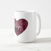 Burgundy Leopard Print Heart Koffiemok (Voorkant rechts)