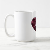 Burgundy Leopard Print Heart Koffiemok (Links)