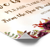 Burgundy Liefde is zoete bruidsfeest bruiloft bord Poster (Hoek)