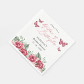 Burgundy Lifetime of Butterflies Bruiloftsfeest Servet (Hoek)