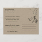 BURGUNDY LINE DRAAIT FLORAL WEDDING DANK U AANKONDIGINGSKAART (Achterkant)
