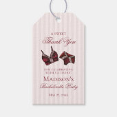 Burgundy Lingerie Shower Bachelorette Bridal Favor Cadeaulabel (Voorkant)