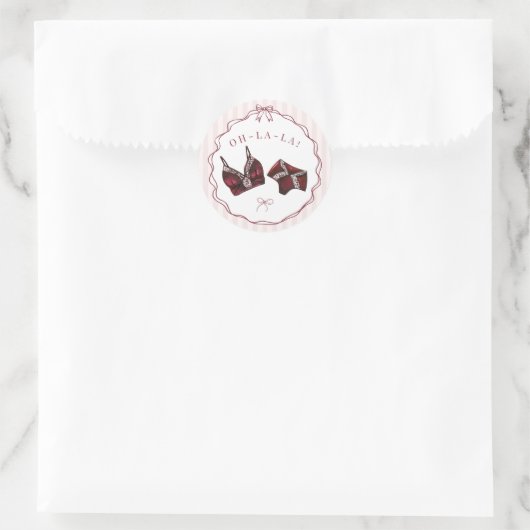 Burgundy Lingerie Shower Bachelorette Envelope Ronde Sticker (Tas)