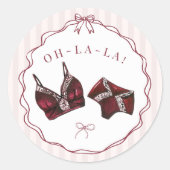 Burgundy Lingerie Shower Bachelorette Envelope Ronde Sticker (Voorkant)