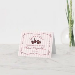 Burgundy Lingerie Shower Bachelorette Thank You  Bedankkaart