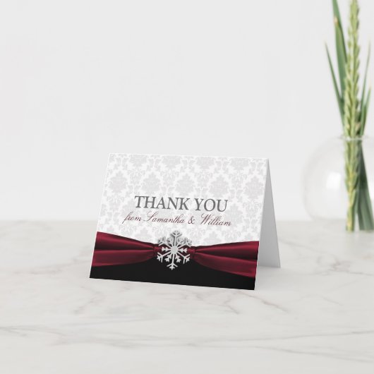 Burgundy lint bedankkaart (Voorkant)