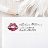 Burgundy Lipstick Makeup Artist Address Label (Insitu)