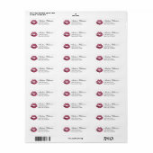Burgundy Lipstick Makeup Artist Address Label (Full Sheet)