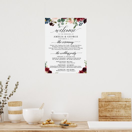 Burgundy-logo voor welkomstprogramma poster (Keuken)